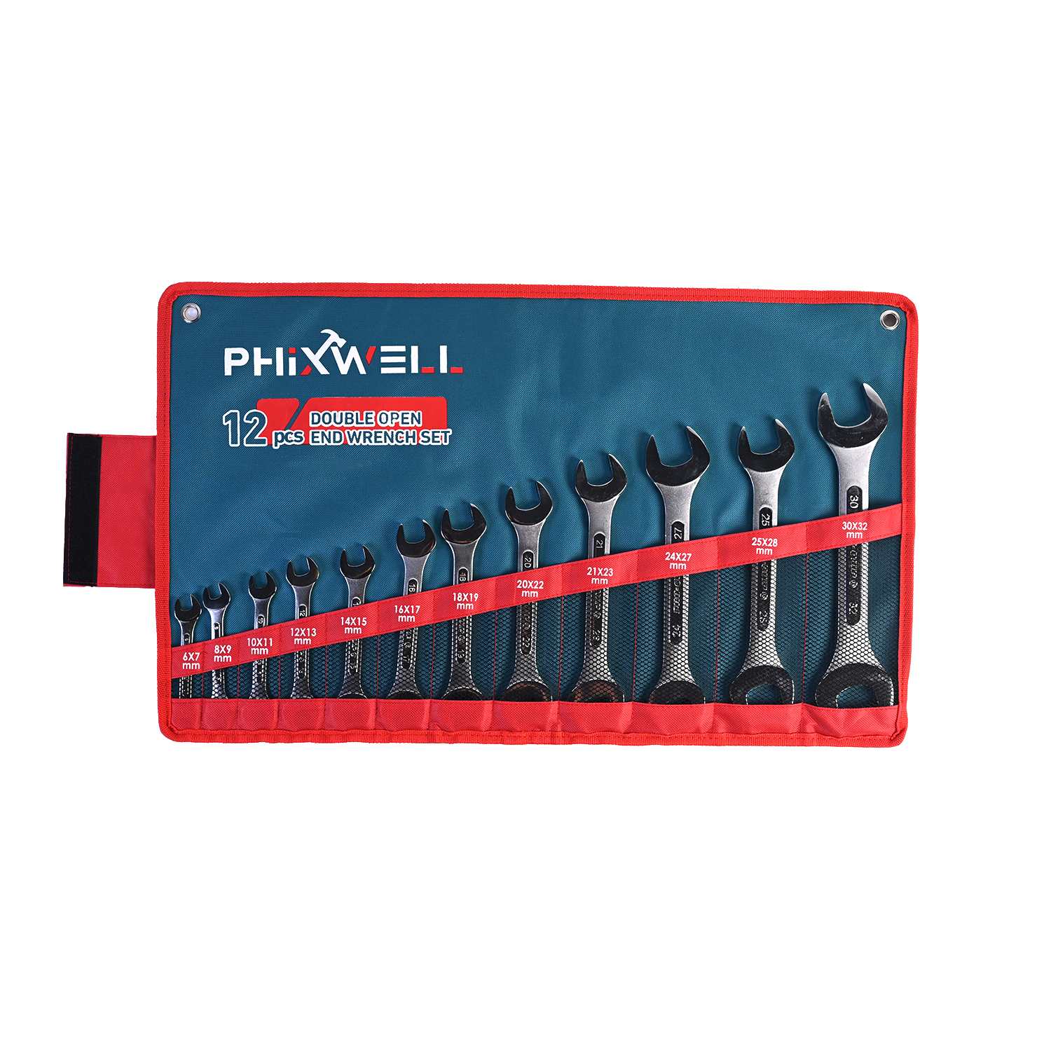 717534 PHIXWELL 12 ST dubbelhövdad räfflad skiftnyckelsats